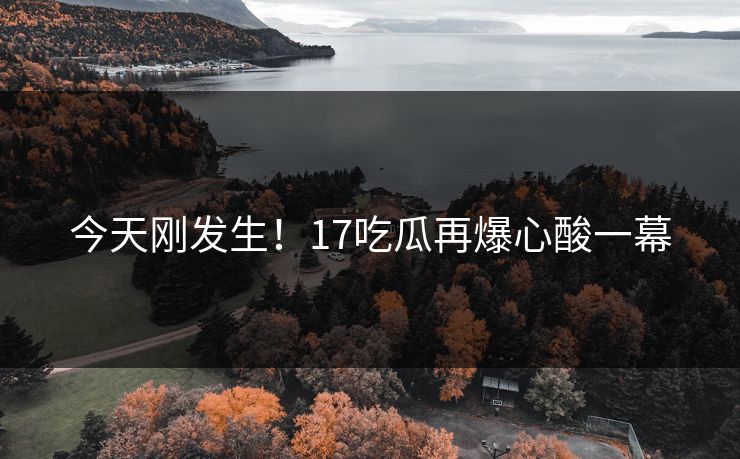 今天刚发生！17吃瓜再爆心酸一幕