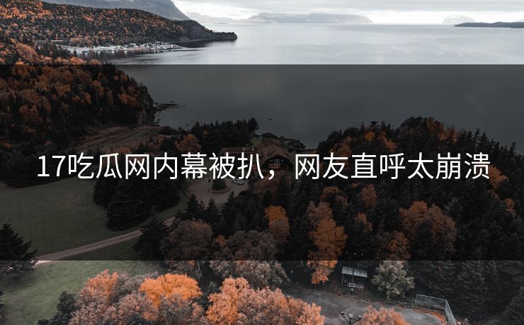 17吃瓜网内幕被扒，网友直呼太崩溃