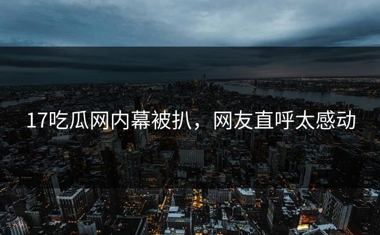 17吃瓜网内幕被扒，网友直呼太感动