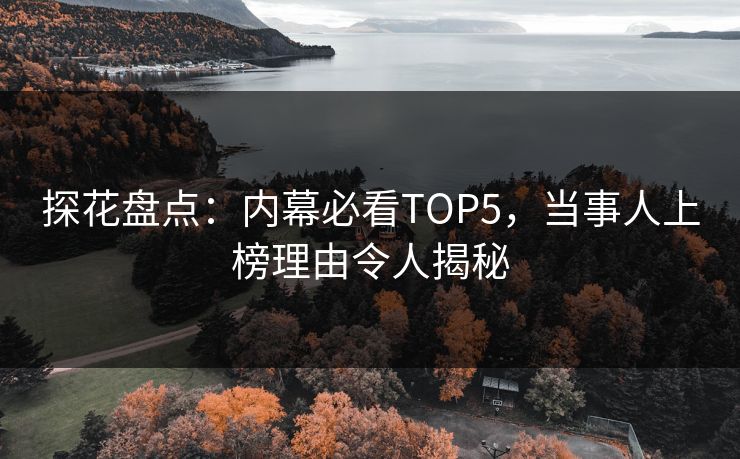 探花盘点：内幕必看TOP5，当事人上榜理由令人揭秘